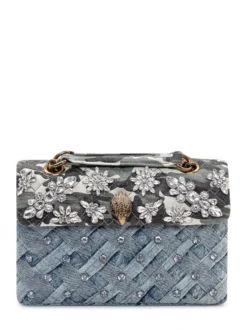 Denim Bag with Crystal Embellishments