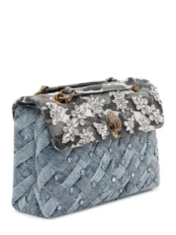 Denim Bag with Crystal Embellishments