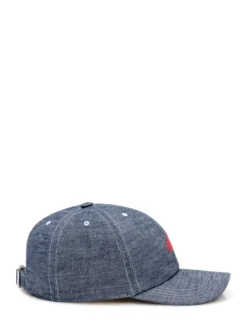 Denim Baseball Cap With Embroidery