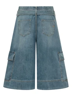 Denim Bermuda Shorts with Cargo Pockets