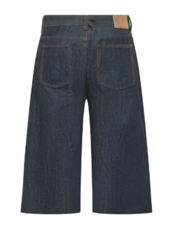 Denim Bermuda Shorts with Studs
