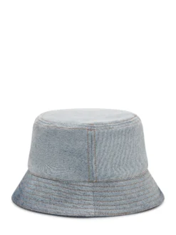Denim Bucket Hat with Embroidered Logo
