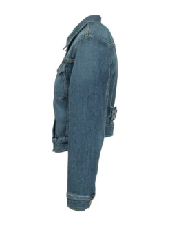 Denim Jacket with Collar and Pockets