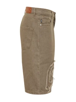 Denim Shorts with Applied Logo