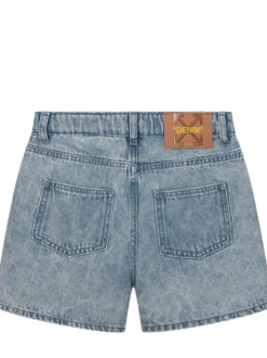 Denim Shorts with Bookish Print