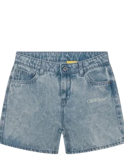 Denim Shorts with Bookish Print
