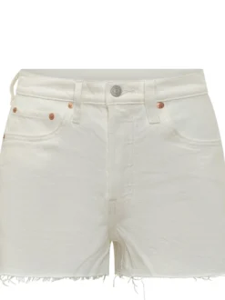 Denim Shorts With Frayed Hem
