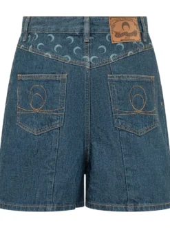 Denim Shorts with Pockets and Front Closure