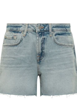 Denim Shorts with Raw Hem