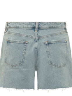 Denim Shorts with Raw Hem