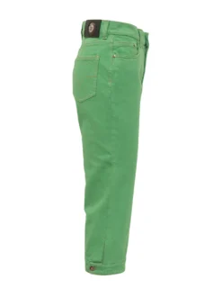 Denim Trousers with Front Closure and Pockets