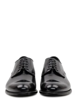 Derby Shoes with Lace Up and Rounded Toe