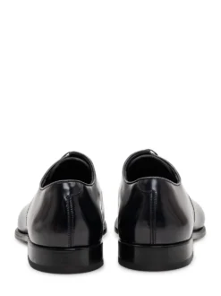 Derby Shoes with Lace Up and Rounded Toe