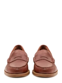 Dolphin Loafers with Visible Stitching