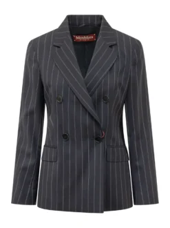 Double Breasted Blazer with Pinstripes