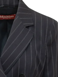 Double Breasted Blazer with Pinstripes