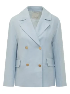 Double Breasted Jacket with Contrast Buttons