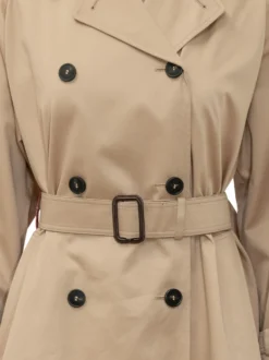 Double Breasted Trench Coat with Belt and Lapels