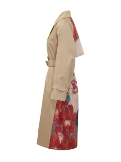 Double Breasted Trench Coat with Belt and Lapels