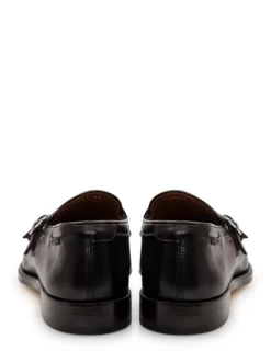 Double Buckle Loafers in Leather