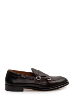 Double Buckle Loafers in Leather