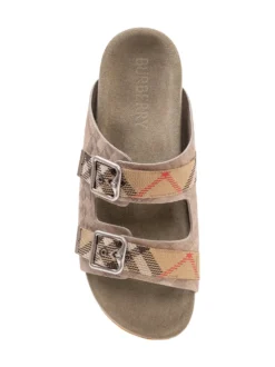 Double Buckle Slide Sandals