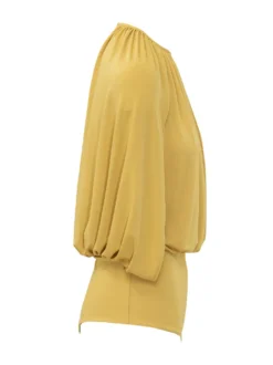 Draped Bodysuit with Wide Sleeves