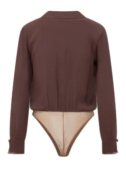Draped Deep Neck Bodysuit