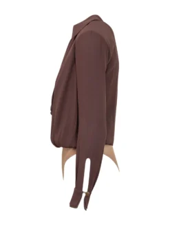 Draped Deep Neck Bodysuit