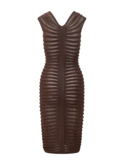 Draped Knit Midi Dress