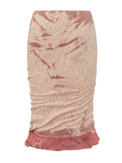 Draped Midi Skirt with Gathered Hem