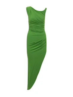 Draped One Shoulder Midi Dress