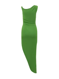 Draped One Shoulder Midi Dress