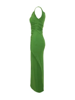 Draped One Shoulder Midi Dress