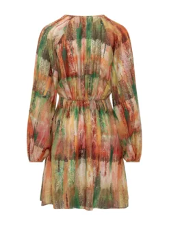 Draped Short Dress with Print