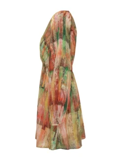 Draped Short Dress with Print