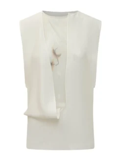 Draped Sleeveless Blouse