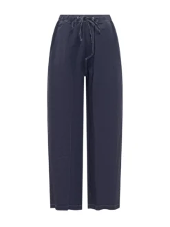 Drawstring wide leg pants