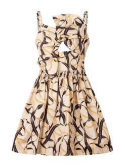 Dress with Front Knot and Straps