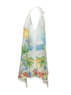 Dress with Halter Neck and Graphic Print