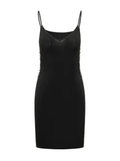 Dress with Thin Straps and V Neck