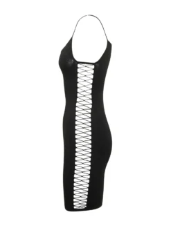 Dress with Thin Straps and V Neck