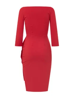 Dress with V-Neck and Draped Design
