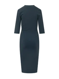 Dress with V-Neck and Draped Waist