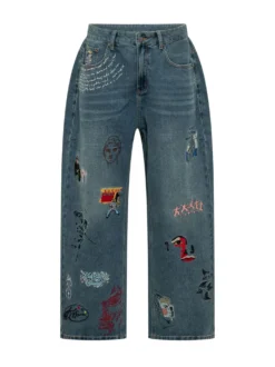 Embroidered Multi Motif Jeans