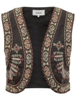 Embroidered Vest with Geometric Patterns