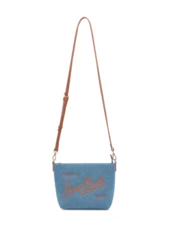 Fabric Shoulder Bag with Embroidered Logo