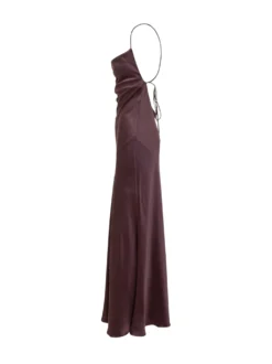 Farro Satin Dress with Crossed Straps