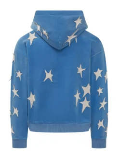 Felpa con Cappuccio e Zip con Stampa Stelle