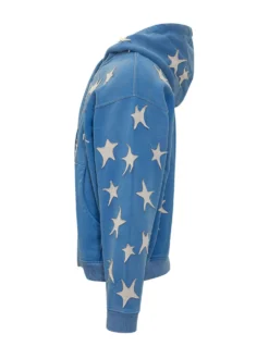 Felpa con Cappuccio e Zip con Stampa Stelle